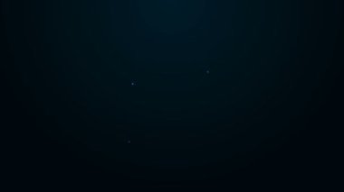 Parlayan neon hattı Festive maske simgesi siyah arkaplanda izole edildi. Mutlu Noeller ve mutlu yıllar. 4K Video hareketli grafik canlandırması