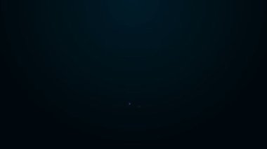 Siyah arkaplanda ev simgesi izole edilmiş parlak neon çizgi haritası işaretçisi. Ev konumu belirleyici sembol. 4K Video hareketli grafik canlandırması