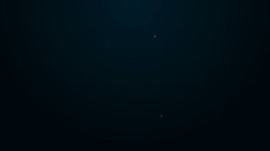 Siyah arkaplanda izole edilmiş navigasyon simgesi için akıllı telefondaki parlak neon hattı pusula ekran uygulamaları. Navigasyon için uygulama pusulası, uygulama haritası. 4K Video hareketli grafik canlandırması