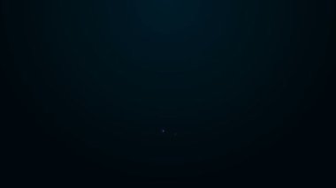 Siyah arkaplanda işaret simgesi izole edilmiş parlak neon çizgisi harita pimi. Navigasyon, işaret, konum, harita, GPS, yön, yer, pusula, arama konsepti. 4K Video hareketli grafik canlandırması