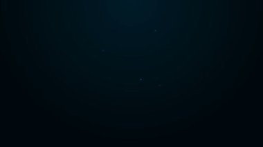 Parlayan neon hattı Molekül simgesi siyah arkaplanda izole edildi. Kimya moleküllerinin yapısı, fen öğretmenlerinin yenilikçi eğitim posteri. 4K Video hareketli grafik canlandırması