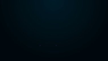 Parlayan neon hattı tıbbi lastik eldiven ikonu siyah arka planda izole edildi. Koruyucu lastik eldivenler. 4K Video hareketli grafik canlandırması