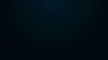 Parlayan neon hattı havan ve tokmak simgesi siyah arkaplanda izole edildi. 4K Video hareketli grafik canlandırması