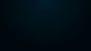 Parlayan neon hattı cam tüp deney tüpü alev ısıtıcı deney ikonu siyah arka planda izole. Laboratuvar ekipmanları. 4K Video hareketli grafik canlandırması