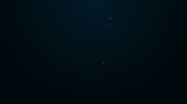 Parlayan neon hattı sertifika şablonu simgesi siyah arkaplanda izole edildi. Başarı, ödül, diploma, burs, diploma kavramları. 4K Video hareketli grafik canlandırması