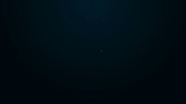 Parlak neon çizgili pantolon ve siyah arka planda izole edilmiş pantolon askısı simgesi. 4K Video hareketli grafik canlandırması