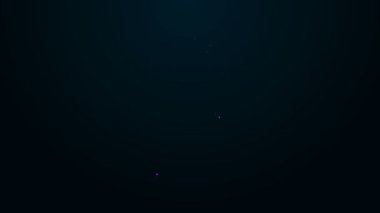 Parlayan neon çizgili tişört simgesi siyah arkaplanda izole edildi. 4K Video hareketli grafik canlandırması