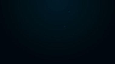 Parlayan neon çizgisi Not Defteri simgesi siyah arkaplanda izole edildi. Spiral not defteri simgesi. Okul defteri. Yazı tahtası. Okul günlüğü. 4K Video hareketli grafik canlandırması