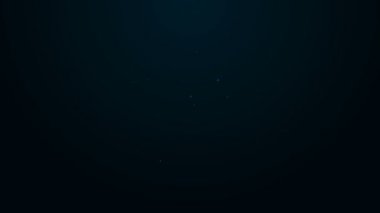 Parlayan neon hattı Ray silahı ikonu siyah arkaplanda izole edildi. Lazer silahı. Uzay silahı. 4K Video hareketli grafik canlandırması