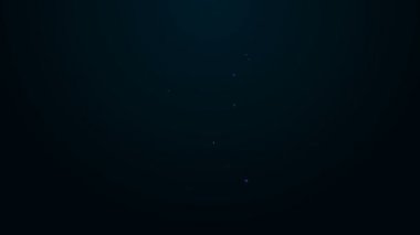 Parlayan neon hattı Bilgisayar simgesi siyah arkaplanda izole edildi. Bilgisayar bileşeni işareti. 4K Video hareketli grafik canlandırması