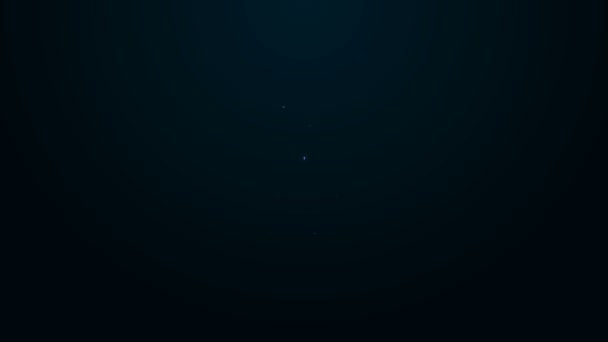 Brillante línea de neón Vela ardiente en el candelero con la estrella de David icono aislado sobre fondo negro. Vara cilíndrica con llama ardiente. Animación gráfica de vídeo 4K — Vídeo de stock