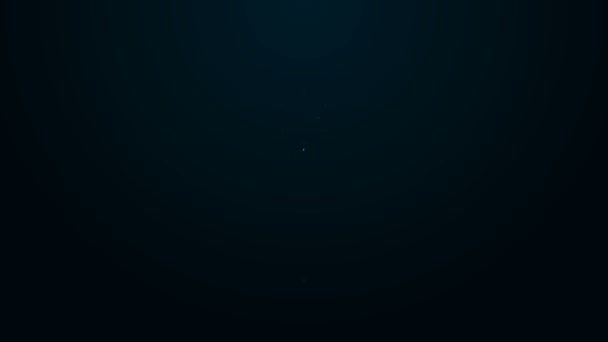 Linea neon incandescente Palloncini con nastro con stella di icona david isolata su sfondo nero. Palloncino con bandiera israeliana. Animazione grafica 4K Video motion — Video Stock