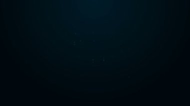 Parlayan neon çizgi Kitap simgesi siyah arkaplanda izole edildi. 4K Video hareketli grafik canlandırması