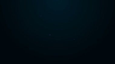 Mühendislik ve ingiliz anahtarı simgesi için parlayan neon çizgileri siyah arkaplanda izole edilmiş. 4K Video hareketli grafik canlandırması