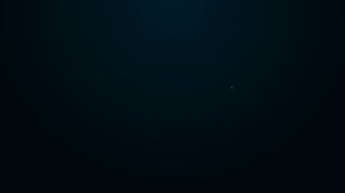 Parlayan neon hattı tekerlek anahtarı simgesi siyah arkaplanda izole edildi. Tekerlek desteği. 4K Video hareketli grafik canlandırması