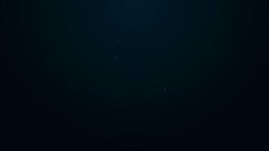 Parlayan neon çizgisi araç kutusu simgesi siyah arkaplanda izole edildi. Alet kutusu tabelası. 4K Video hareketli grafik canlandırması