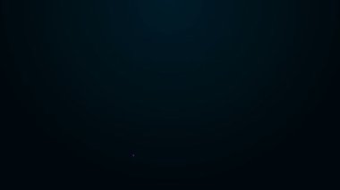 Parlayan neon çizgi anahtarı simgesi siyah arkaplanda izole edildi. 4K Video hareketli grafik canlandırması