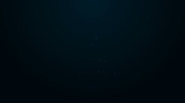 Parlayan neon hattı kahve zamanı ikonu siyah arka planda izole edildi. 4K Video hareketli grafik canlandırması