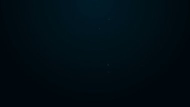 Parlayan neon hattı Smartwatch simgesi siyah arkaplanda izole edildi. 4K Video hareketli grafik canlandırması