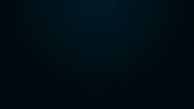 Parlayan neon çizgisi takvim simgesi siyah arkaplanda izole edildi. Olay hatırlatma sembolü. 4K Video hareketli grafik canlandırması