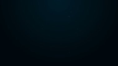 Siyah arka planda izole edilmiş bisiklet ikonu olan parlak neon çizgili ödül kupası. Galibiyet ödülü sembolü. Şampiyonluk ya da yarışma kupası. Spor başarısı. 4K Video hareketli grafik canlandırması