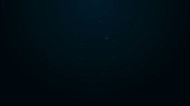 Parlayan neon hattı cep telefonu tutucu simgesi siyah arkaplanda izole edildi. 4K Video hareketli grafik canlandırması