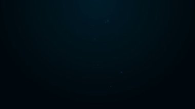 Parlayan neon hat bisiklet hava pompası ikonu siyah arkaplanda izole edildi. 4K Video hareketli grafik canlandırması