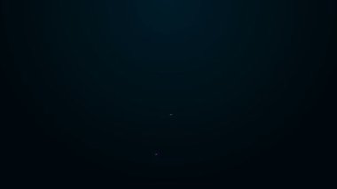 Parlayan neon çizgi anahtarı simgesi siyah arkaplanda izole edildi. 4K Video hareketli grafik canlandırması