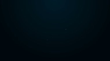 Parlayan neon çizgisi dikiz aynası ikonu siyah arkaplanda izole edildi. 4K Video hareketli grafik canlandırması