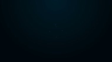 Parlayan neon hattı Japon ninja shuriken simgesi siyah arkaplanda izole edildi. 4K Video hareketli grafik canlandırması