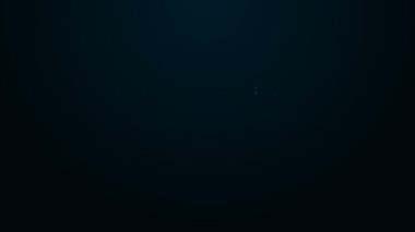 Parlayan neon hattı filtre anahtarı simgesi siyah arkaplanda izole edildi. Ampul filtresi gövdesini sıkmanın anahtarı. 4K Video hareketli grafik canlandırması