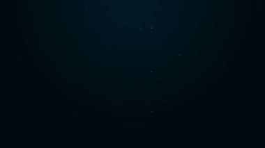 Parlayan neon hattı ısıtmalı havlu tırabzanı simgesi siyah arkaplanda izole edildi. 4K Video hareketli grafik canlandırması