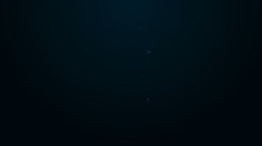 Parlak neon hattı. Çamaşır deterjanı, çamaşır suyu, bulaşık deterjanı ya da siyah arka planda izole edilmiş başka bir temizlik maddesi ikonu için plastik şişe. 4K Video hareketli grafik canlandırması