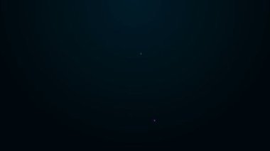 Parlayan neon çizgisi İş tulumu simgesi siyah arkaplanda izole edildi. 4K Video hareketli grafik canlandırması