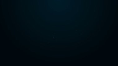 Parlayan neon hattı Plumber servis aracı simgesi siyah arkaplanda izole edildi. 4K Video hareketli grafik canlandırması