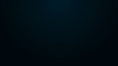 Parlayan neon çizgi anahtarı simgesi siyah arkaplanda izole edildi. 4K Video hareketli grafik canlandırması