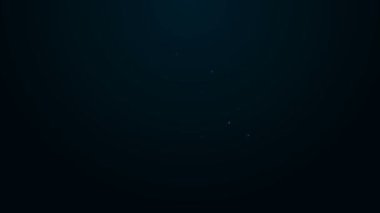 Parlayan neon hattı Sünger simgesi siyah arkaplanda izole edildi. Bulaşık yıkamak için bir tutam Bast. Temizlik hizmeti konsepti. 4K Video hareketli grafik canlandırması