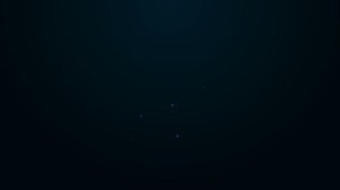 Parlayan neon hattı bulaşık yıkama simgesi siyah arkaplanda izole edildi. Bulaşık yıkama ikonu. Bulaşık makinesi tabelası. Masa takımı tabelası temiz. 4K Video hareketli grafik canlandırması