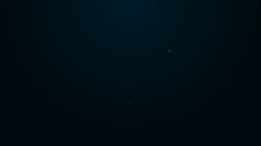 Siyah zemin üzerinde su musluğu simgesi olan parlak neon hat helvası. 4K Video hareketli grafik canlandırması