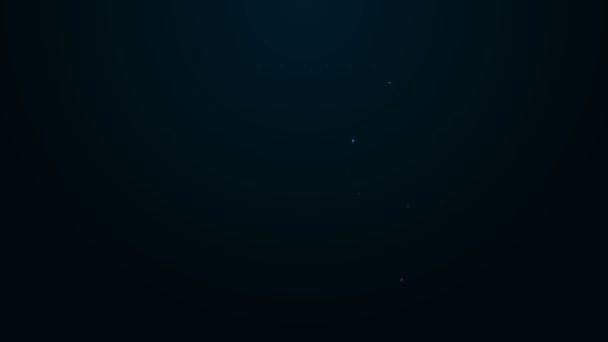 Светящаяся неоновая линия Иконка поиска календаря выделена на черном фоне. Видеографическая анимация 4K — стоковое видео
