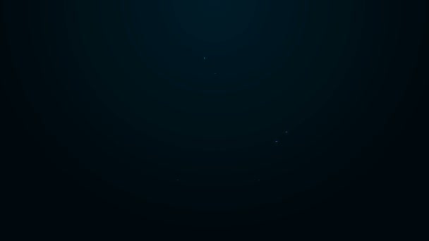 검은 배경에 네온 라인 목욕 통 아이콘 분리. 4K 비디오 모션 그래픽 애니메이션 — 비디오