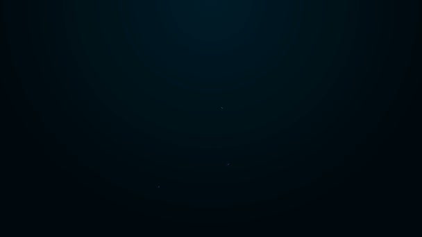 Linha de néon brilhante Ícone de gota de água isolado no fundo preto. Animação gráfica em movimento de vídeo 4K — Vídeo de Stock