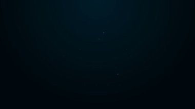 Parlayan neon çizgisi robot simgesi siyah arkaplanda izole edildi. Yapay zeka, makine öğrenme, bulut hesaplama. 4K Video hareketli grafik canlandırması