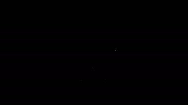 Siyah arkaplanda beyaz çizgi kripto döviz simgesi izole edildi. Bitcoin 'den dolar takas simgesine. Kripto para teknolojisi, mobil bankacılık. 4K Video hareketli grafik canlandırması