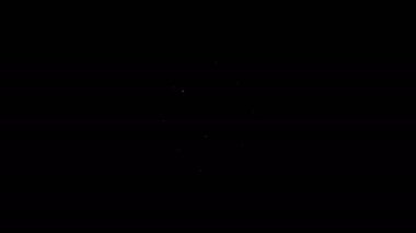 Beyaz çizgi Dolar, paylaşım, ağ simgesi siyah arkaplanda izole edildi. 4K Video hareketli grafik canlandırması
