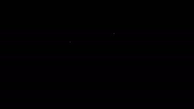 Beyaz bankamatik - Otomatik veznedar makinesi ve para ikonu siyah arka planda izole edildi. 4K Video hareketli grafik canlandırması