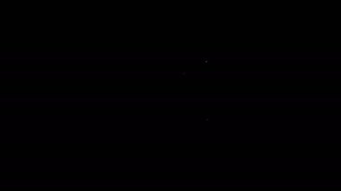 Beyaz çizgi yukarı ok simgesi siyah arkaplanda izole edildi. Yüzde işaretini arttırıyorum. 4K Video hareketli grafik canlandırması