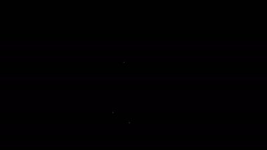 Siyah zemin üzerinde Avro sembolü simgesi olan beyaz çizgi parası. Bankacılık işareti. Para sembolü. 4K Video hareketli grafik canlandırması