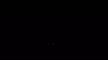 Beyaz çizgi askeri künye simgesi siyah arka planda izole edildi. Kimlik etiketi simgesi. Ordu işareti. 4K Video hareketli grafik canlandırması