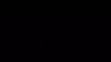 Beyaz çizgili İsviçre çakısı ikonu siyah arka planda izole edilmiş. Çoklu alet, çok amaçlı çakı. Çok fonksiyonlu bir alet. 4K Video hareketli grafik canlandırması